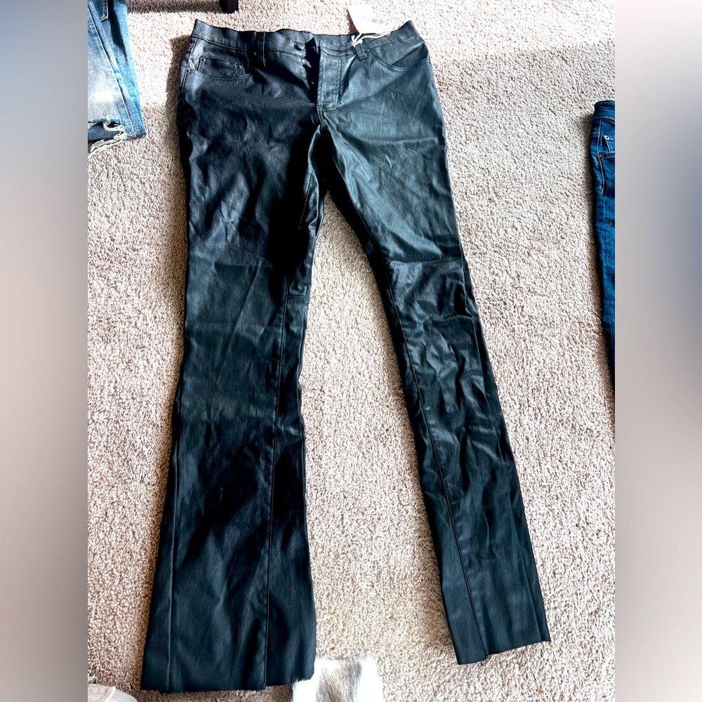 Men’s New Coated MNML flare jeans.